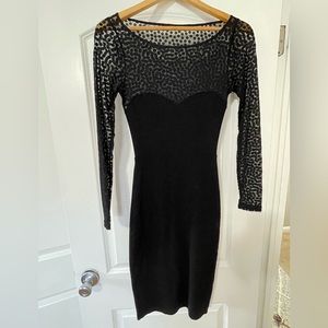 American Apparel Bodycon Dress with Sheer & Polkadot Details